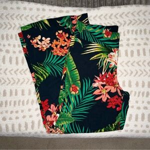 Tropical Floral Print Pants